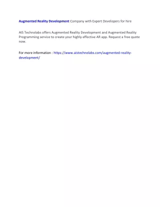 augmented reality development company with expert