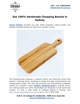 Get 100% Handmade Chopping Boards in Sydney
