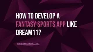 How to Develop a Fantasy Sports App Like Dream11?