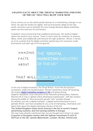 AMAZING FACTS ABOUT THE “DIGITAL MARKETING INDUSTRY OF THE UK” THAT WILL BLOW YOUR MIND