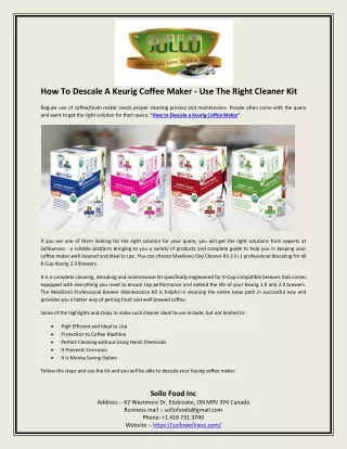 how to descale a keurig coffee maker