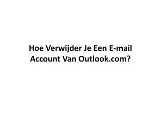 hoe verwijder je een e mail account van outlook com