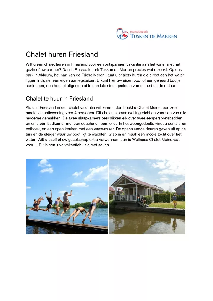 chalet huren friesland