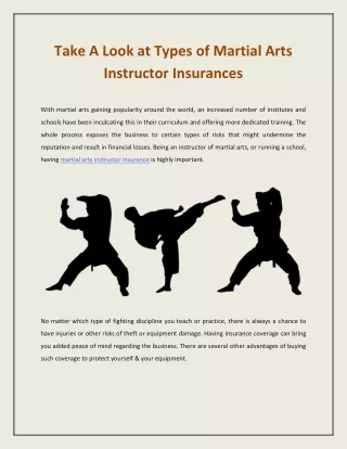 take a look at types of martial arts instructor
