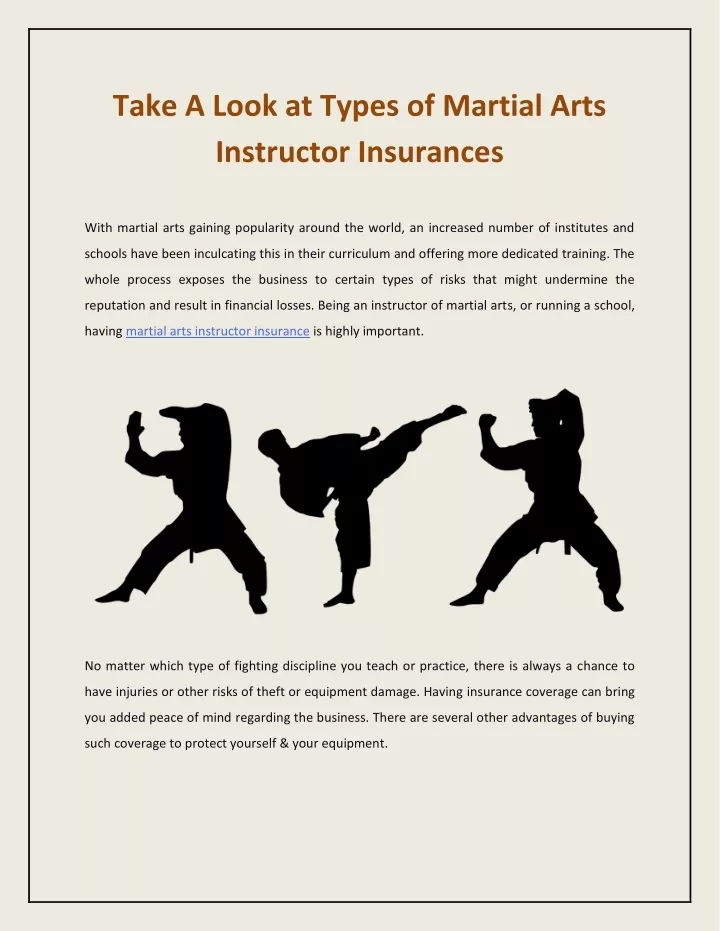 take a look at types of martial arts instructor