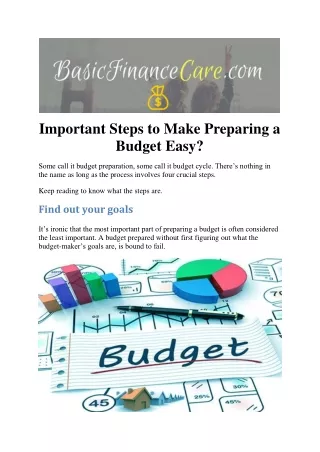 Important Steps to Make Preparing a Budget Easy?
