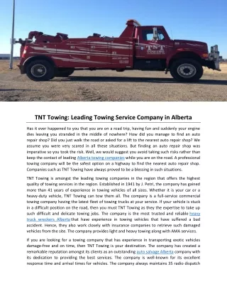 tnt towing leading towing service company