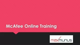 McAfee online training