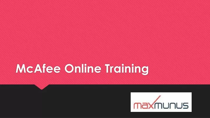 mcafee online training