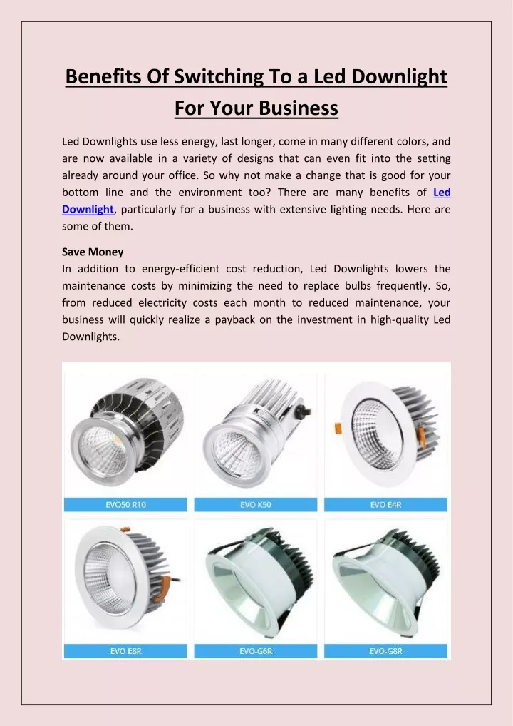 benefits of switching to a led downlight for your