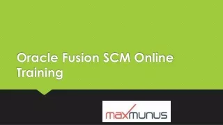 Oracle Fusion SCM training