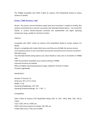 the tfr8sb compatible with fasst 2 4ghz