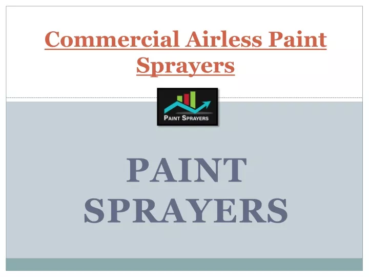 commercial airless paint sprayers