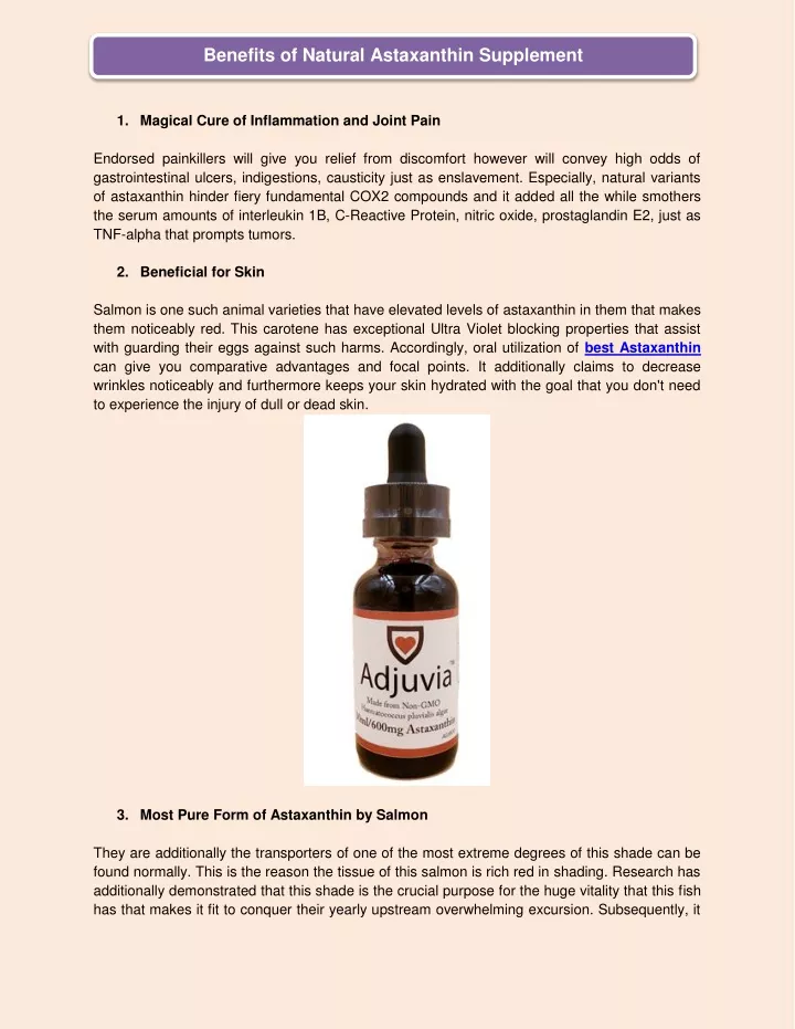 benefits of natural astaxanthin supplement