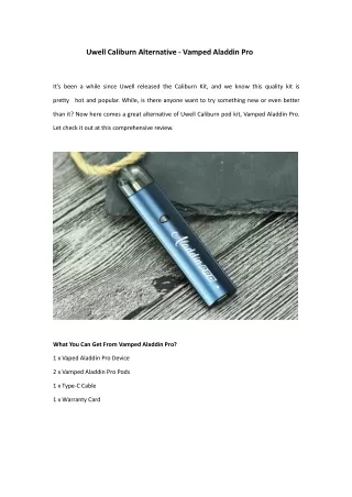 uwell caliburn alternative vamped aladdin pro