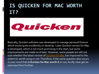 is quicken for mac worth it