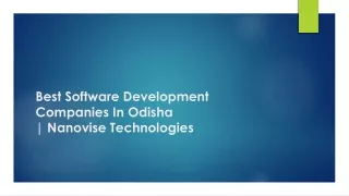 Best Software Development Companies In Odisha | Nanovise Technologies