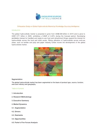 exhaustive study on global hydrocolloids market