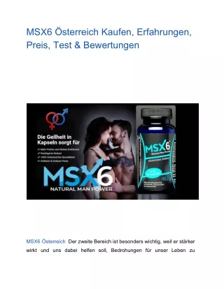 MSX6 Österreich Kaufen, Erfahrungen, Preis, Test & Bewertungen
