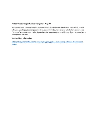python outsourcing software development project