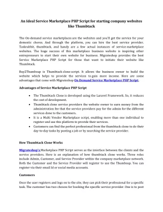 an ideal service marketplace php script