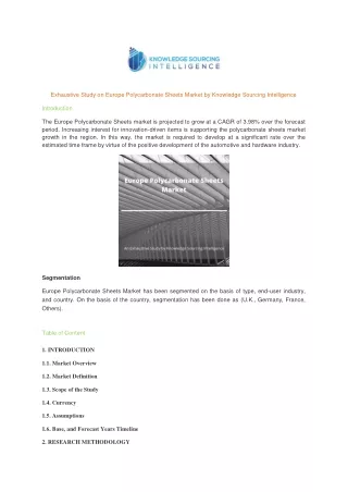 exhaustive study on europe polycarbonate sheets