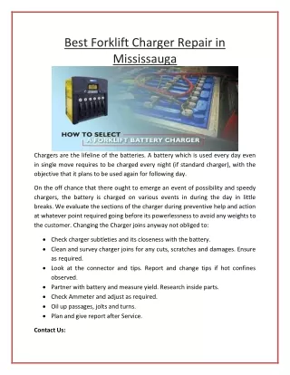 best forklift charger repair in mississauga