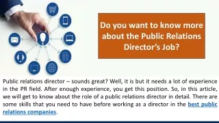 do you want to know more about the public