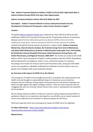 title asthma treatment market to exhibit a cagr