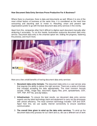 how document data entry services prove productive