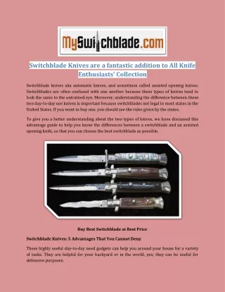 switchblade knives are a fantastic addition
