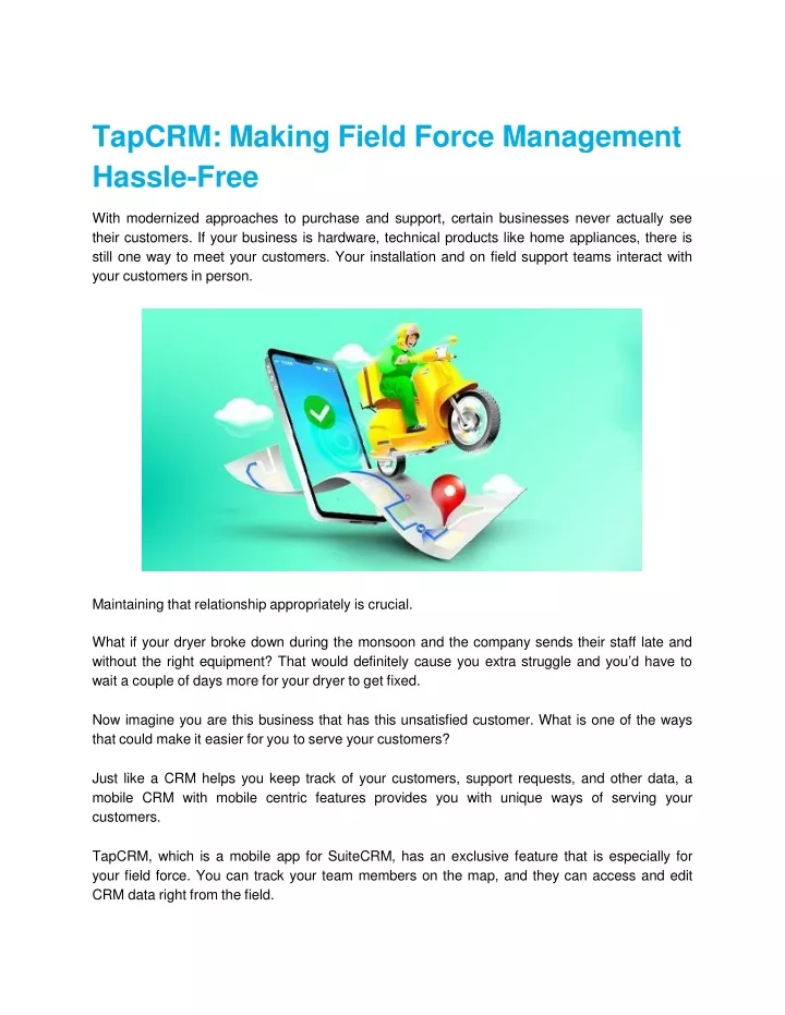 tapcrm making field force management hassle free