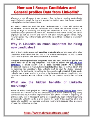 how can i scrape candidates and how can i scrape