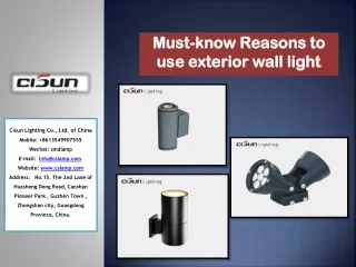Must-know Reasons to use exterior wall light