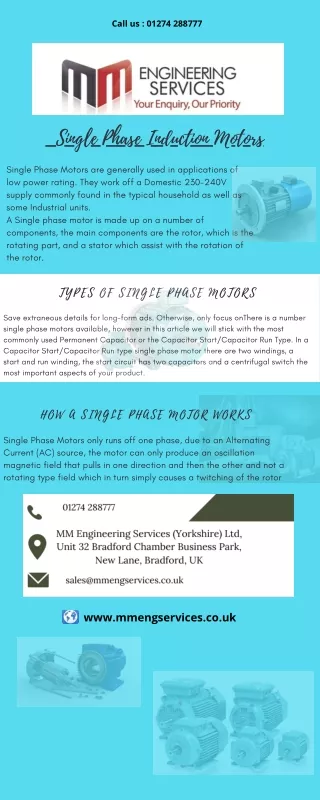 Get Single Phase Induction Motors