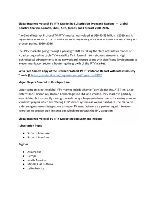 global internet protocol tv iptv market