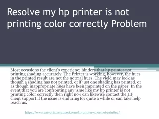 hp printer not printing color correctly