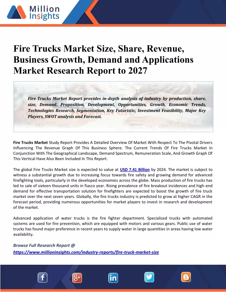 fire trucks market size share revenue business