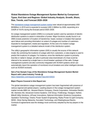 global standalone outage management system market