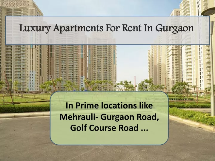 luxury apartments for rent in gurgaon