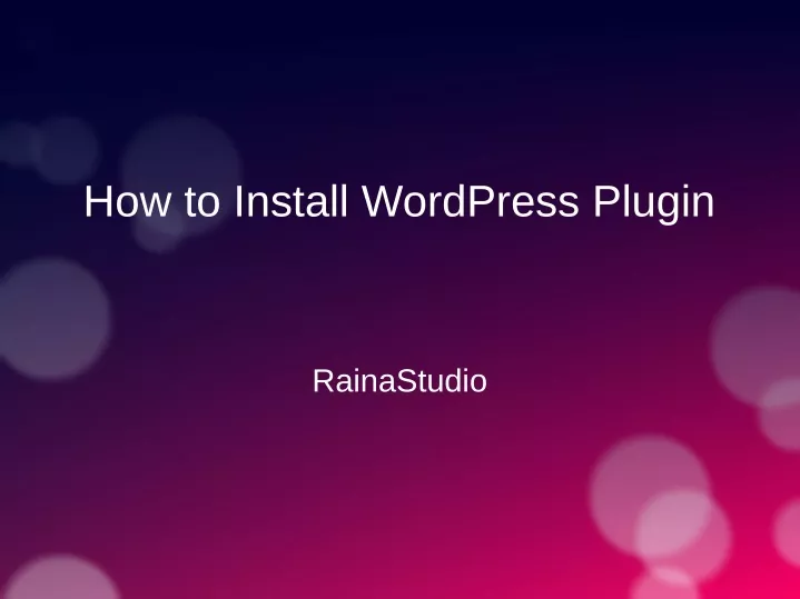 how to install wordpress plugin