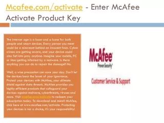 Mcafee.com/activate - Enter McAfee Activate Product Key