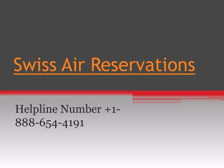 swiss air reservations