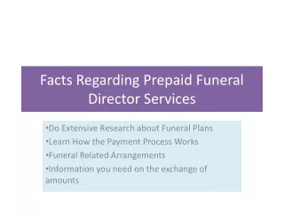 facts regarding prepaid funeral director services