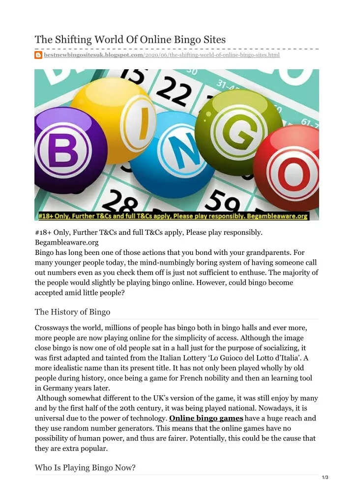 the shifting world of online bingo sites