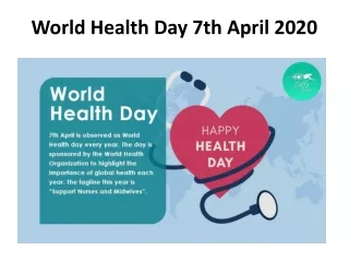 World Health Day 7th April 2020