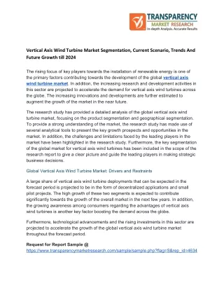 vertical axis wind turbine market segmentation