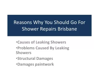 reasons why you should go for shower repairs brisbane