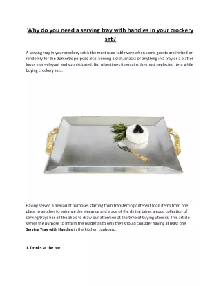 why do you need a serving tray with handles