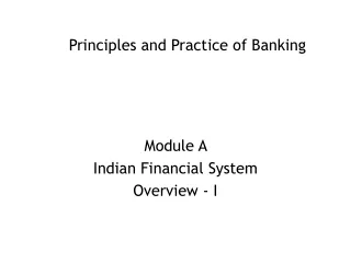 Indian Financial System : Intro